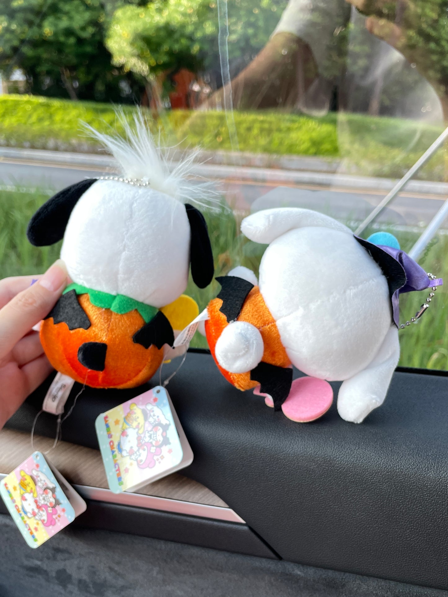 Cinnamoroll/Pochacco Halloween Pumpkin Plushie Keychain