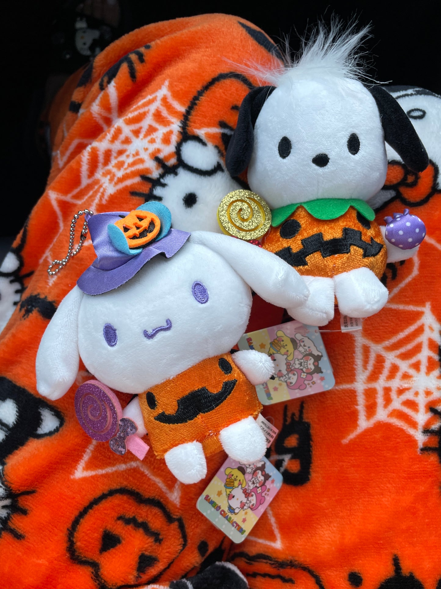 Cinnamoroll/Pochacco Halloween Pumpkin Plushie Keychain