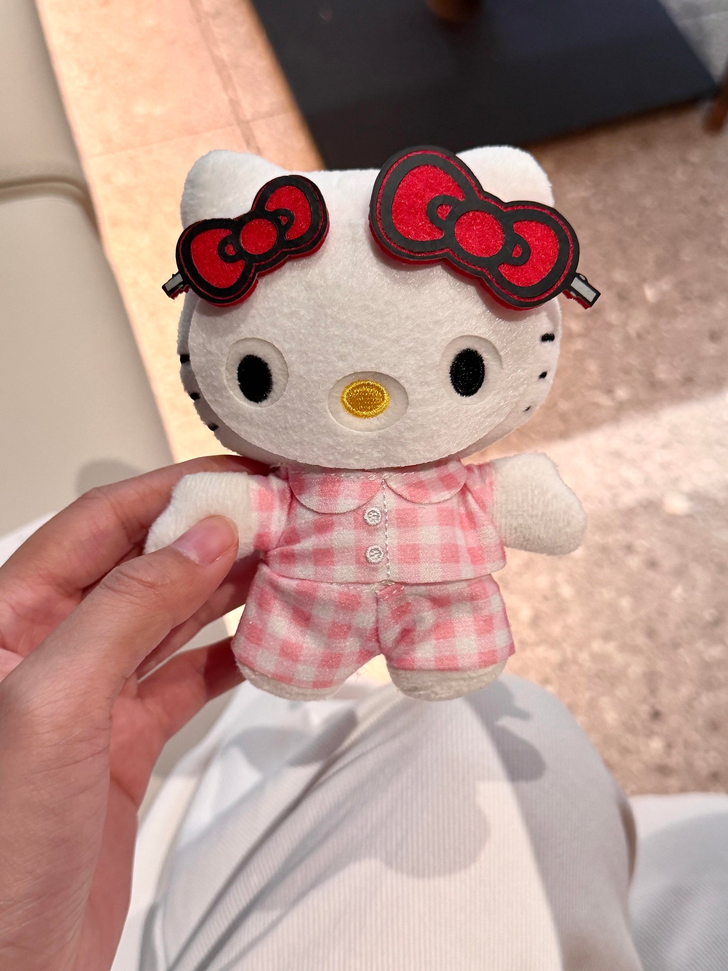 Hello Kitty Face Mask Pajamas Plush Keychain Bag Charms