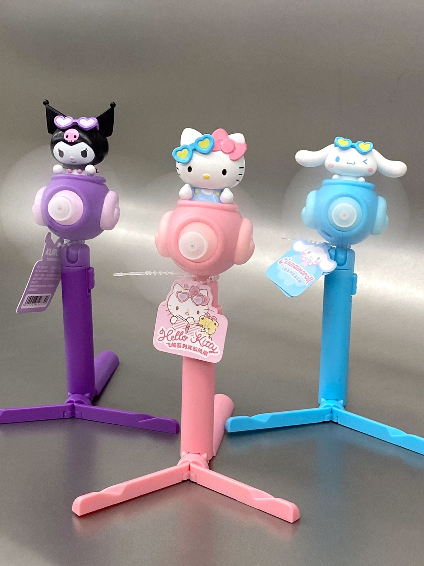 Sanrio Handheld Fan Portable, Mini Hand Held Fan Personal Desk Table Fan with Base for Women Girls Kids Outdoor