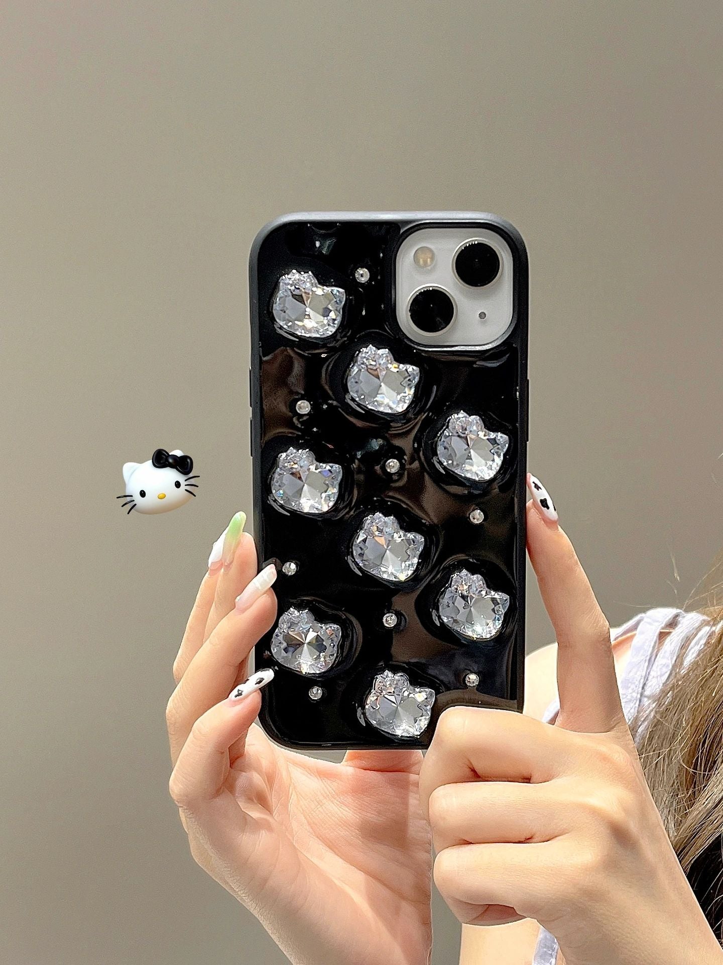 Hellokitty Crystal Black Phone Case