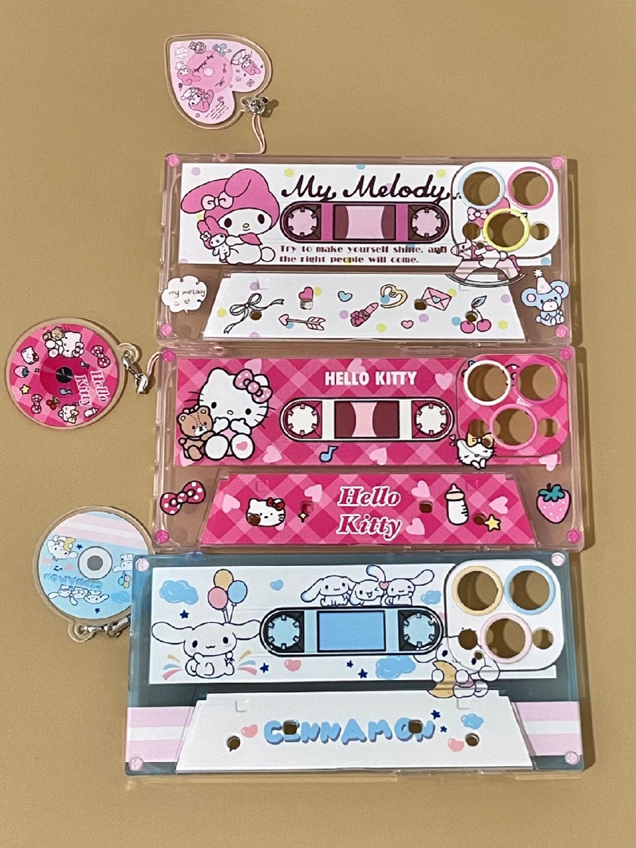 Sanrio Cassettes Holder(With magnetic tape charm)Phone Case