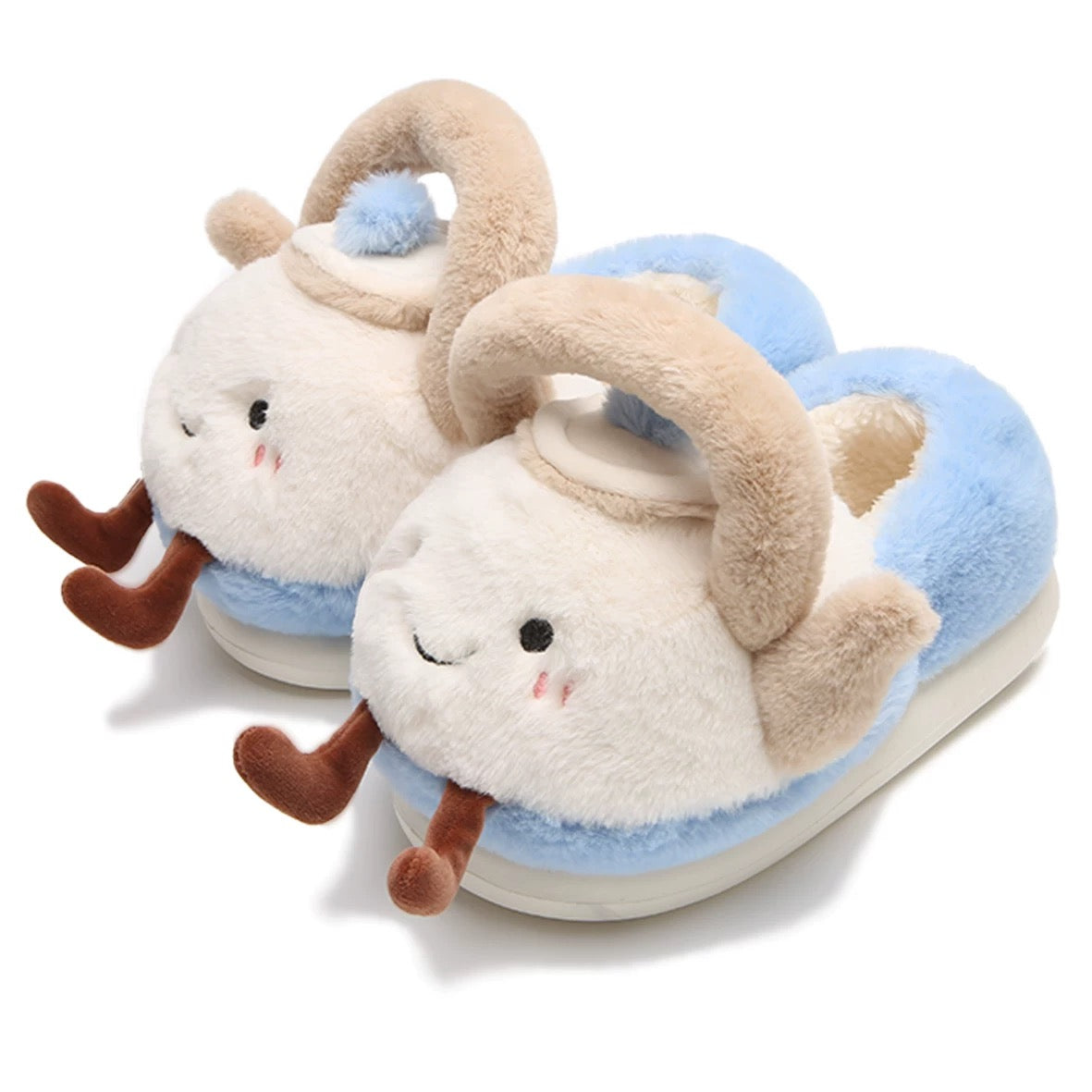 Teapot Jellycat Fluffy Fuzzy Scuff Slippers Soft Comfy Memory Foam Non-slip Indoor House Shoes