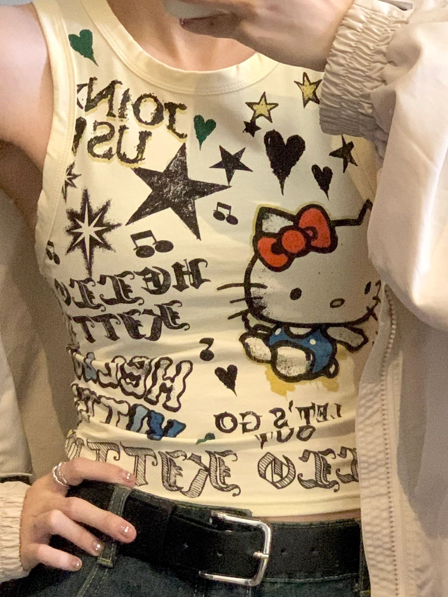 Hellokitty Women’s Sleeveless Racer Back Tank Tops Halter Neck Crop Tops