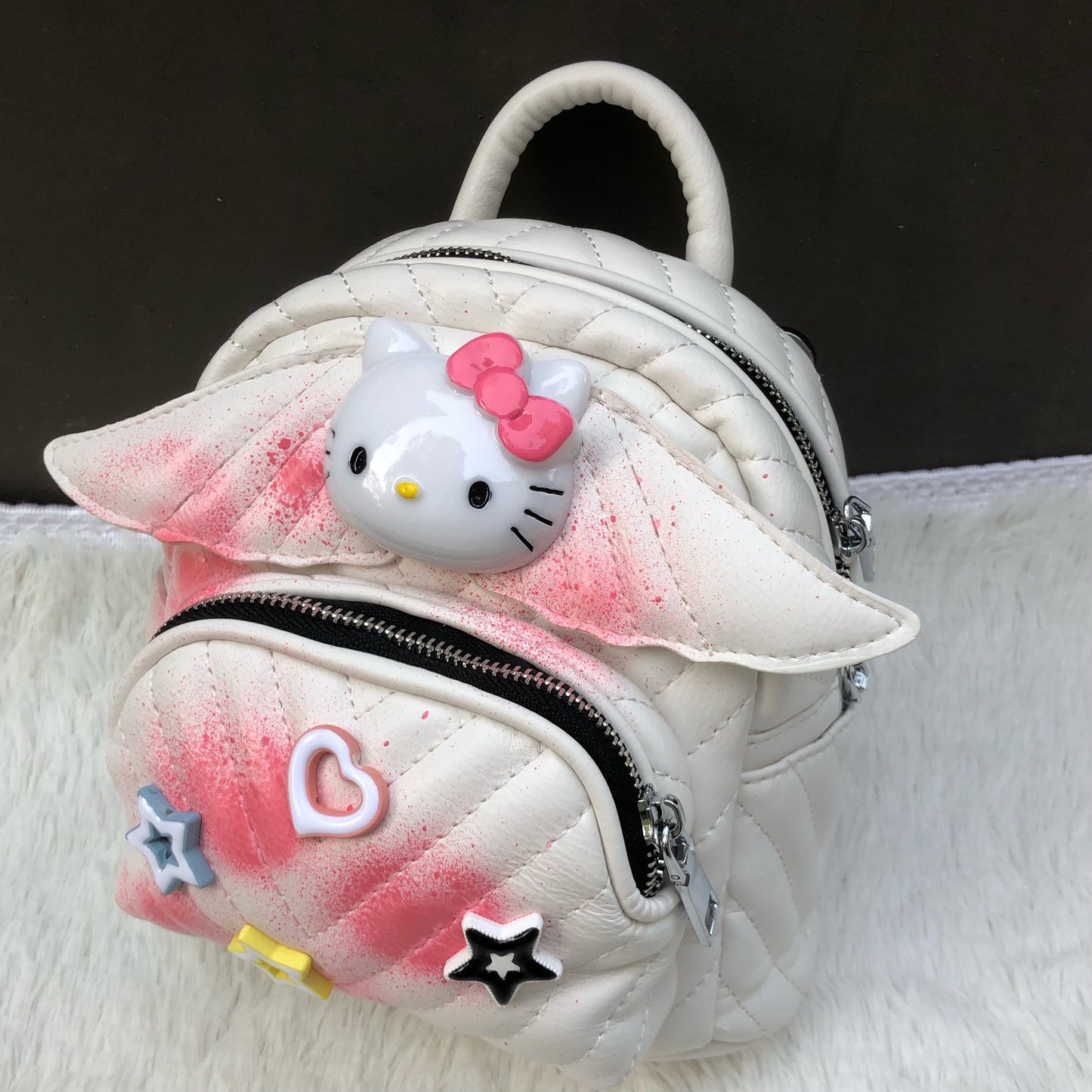 Hellokitty Fashion Backpack Mini Backpack Purse for Women Teenage Girls Purses PU Leather Backpack Shoulder Bag
