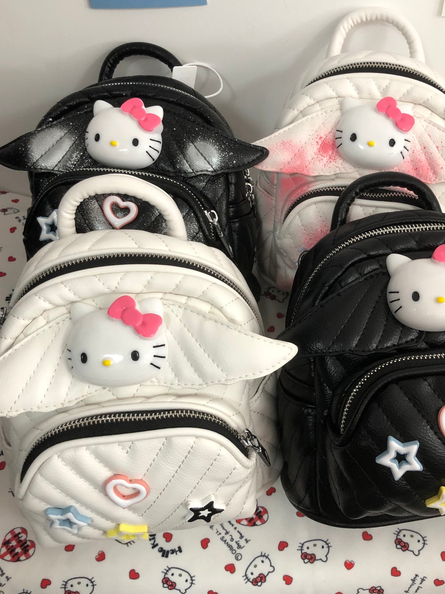 Hellokitty Fashion Backpack Mini Backpack Purse for Women Teenage Girls Purses PU Leather Backpack Shoulder Bag