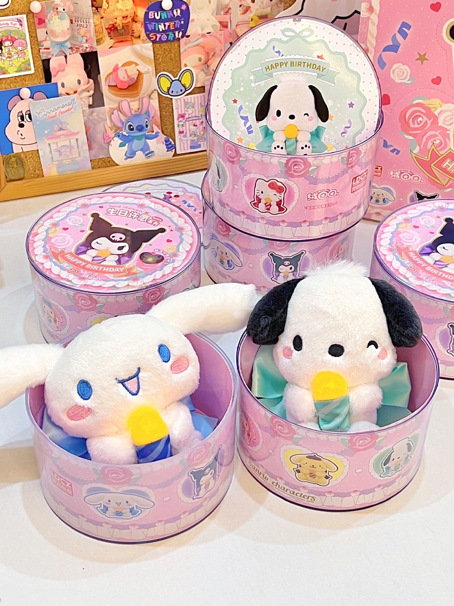 Sanrio birthday wish series blind box plush doll (Sensor candles can be lit or extinguished)