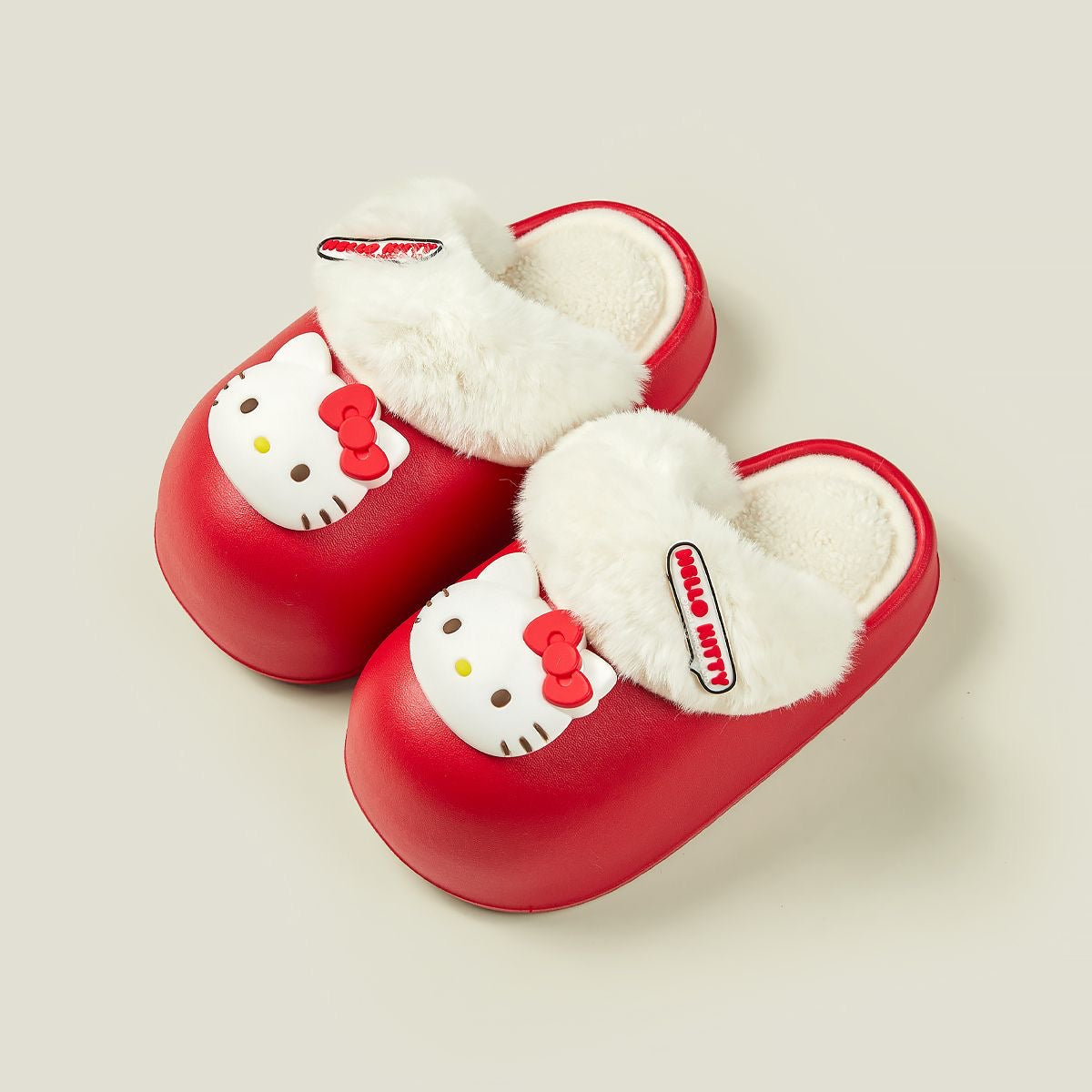 Sanrio Slides Fuzzy for Women Slippers Winter Warm Plush Comfy Non-Slip Waterproof House Cloud Slide Slippers for Indoor Outdoor