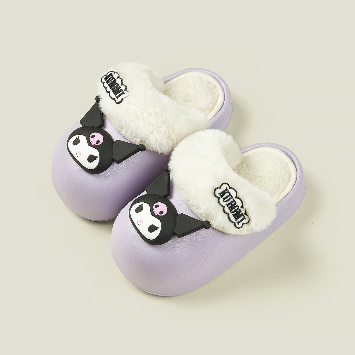 Sanrio Slides Fuzzy for Women Slippers Winter Warm Plush Comfy Non-Slip Waterproof House Cloud Slide Slippers for Indoor Outdoor
