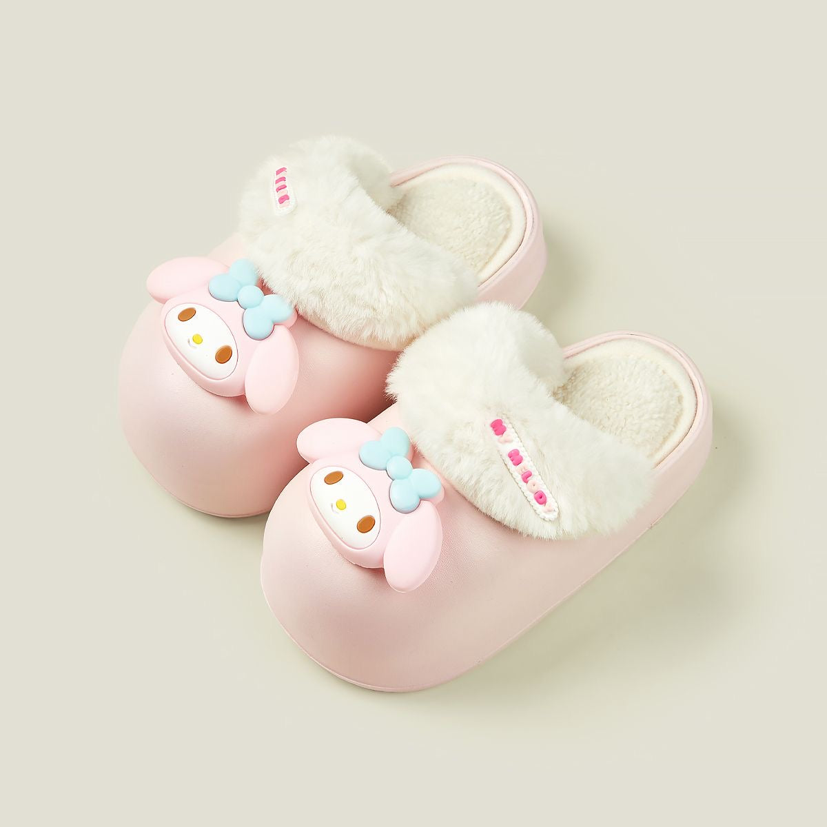 Sanrio Slides Fuzzy for Women Slippers Winter Warm Plush Comfy Non-Slip Waterproof House Cloud Slide Slippers for Indoor Outdoor