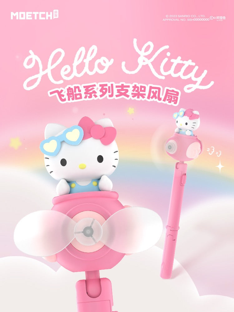 Sanrio Handheld Fan Portable, Mini Hand Held Fan Personal Desk Table Fan with Base for Women Girls Kids Outdoor
