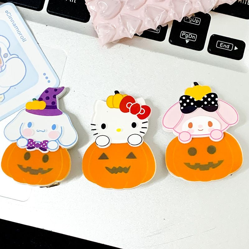 Sanrio Halloween Pumpkin hairpin|6 Count (Pack of 1)