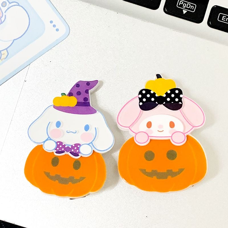 Sanrio Halloween Pumpkin hairpin|6 Count (Pack of 1)
