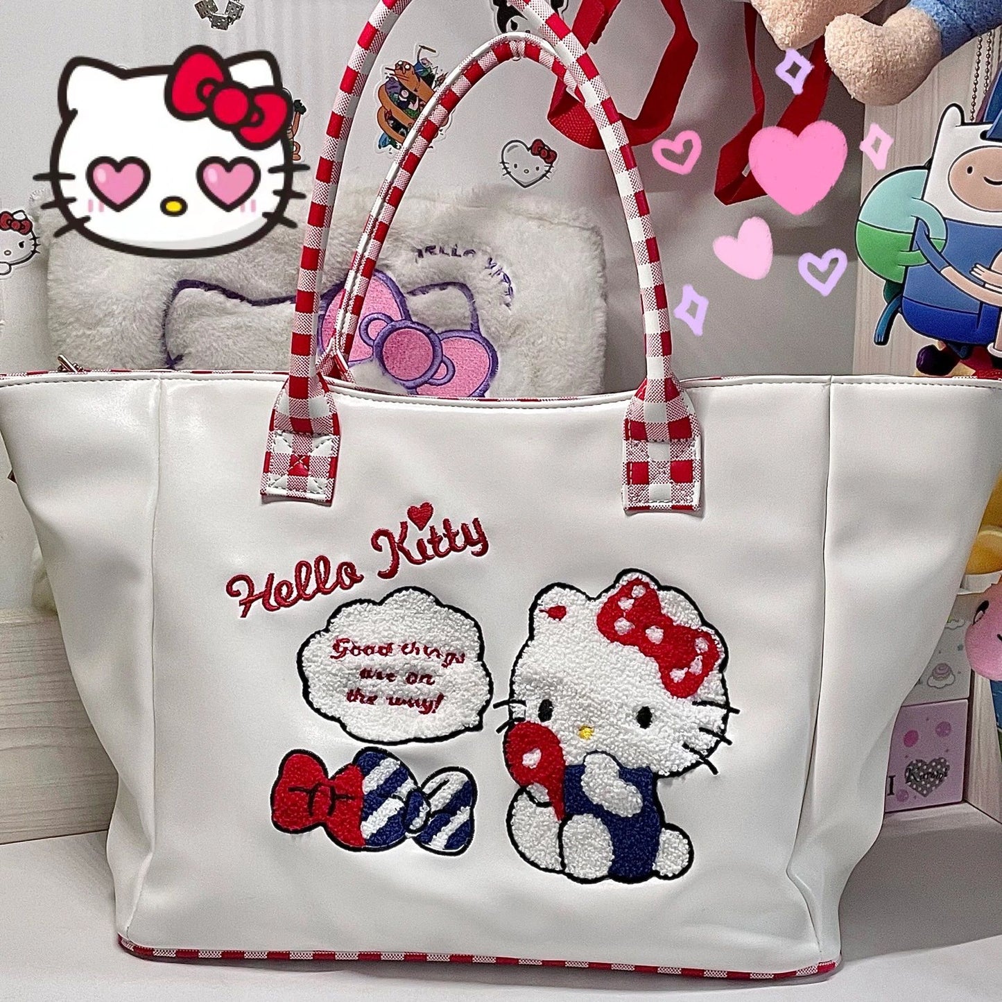 Hello Kitty Cute Tote Bag, Shopping Bag, Gym Bag, Kitchen Reusable Grocery Bag