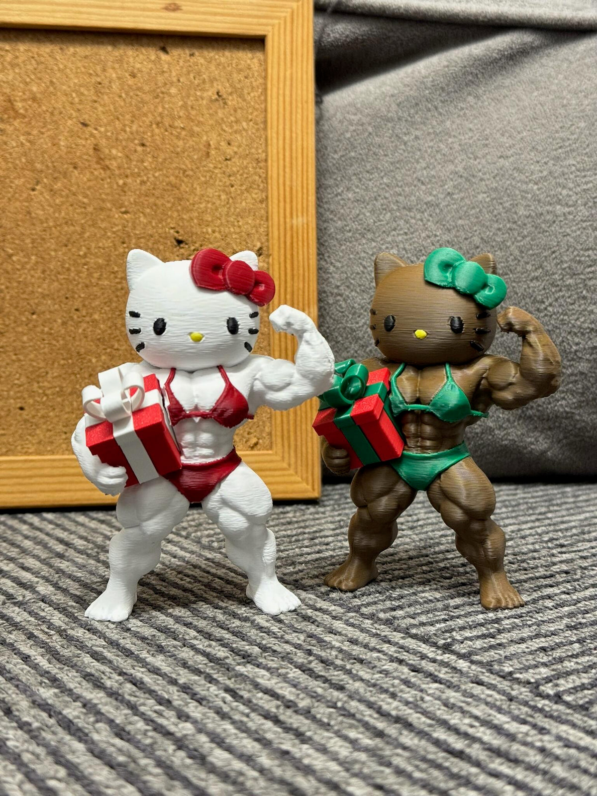 Hellokitty Muscle Christmas Gifts Fitness 3D Printed Bag Charm