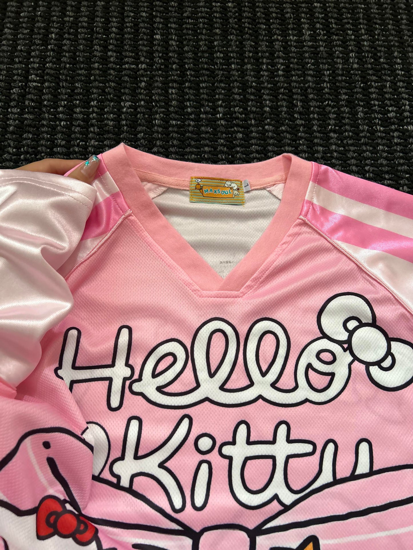 Hellokitty Pink Bow Blue Dodgers Cute Baseball Jersey Shirts Sports Uniform Summer Loose Short Sleeve Tops T-Shirts