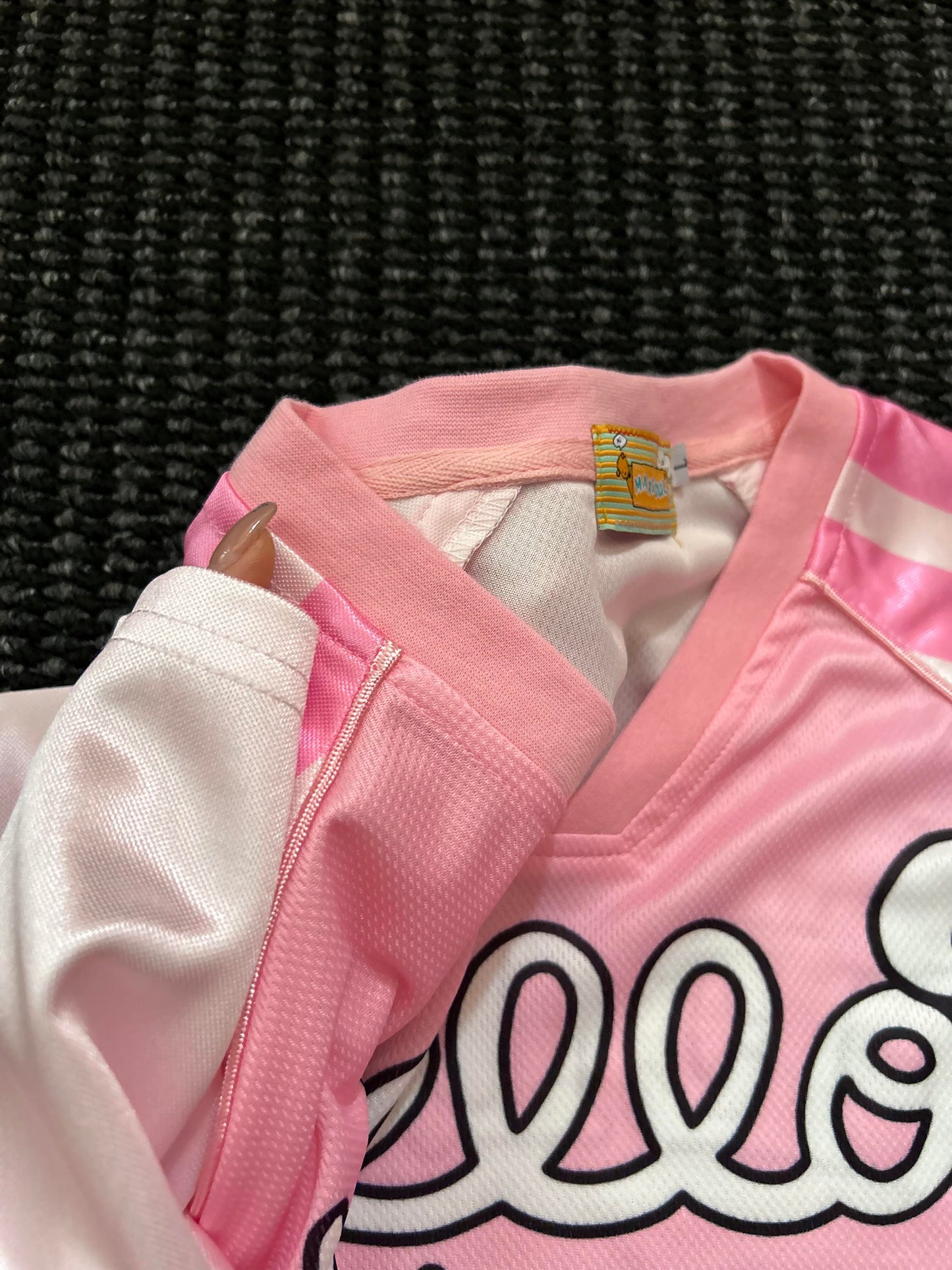 Hellokitty Pink Bow Blue Dodgers Cute Baseball Jersey Shirts Sports Uniform Summer Loose Short Sleeve Tops T-Shirts