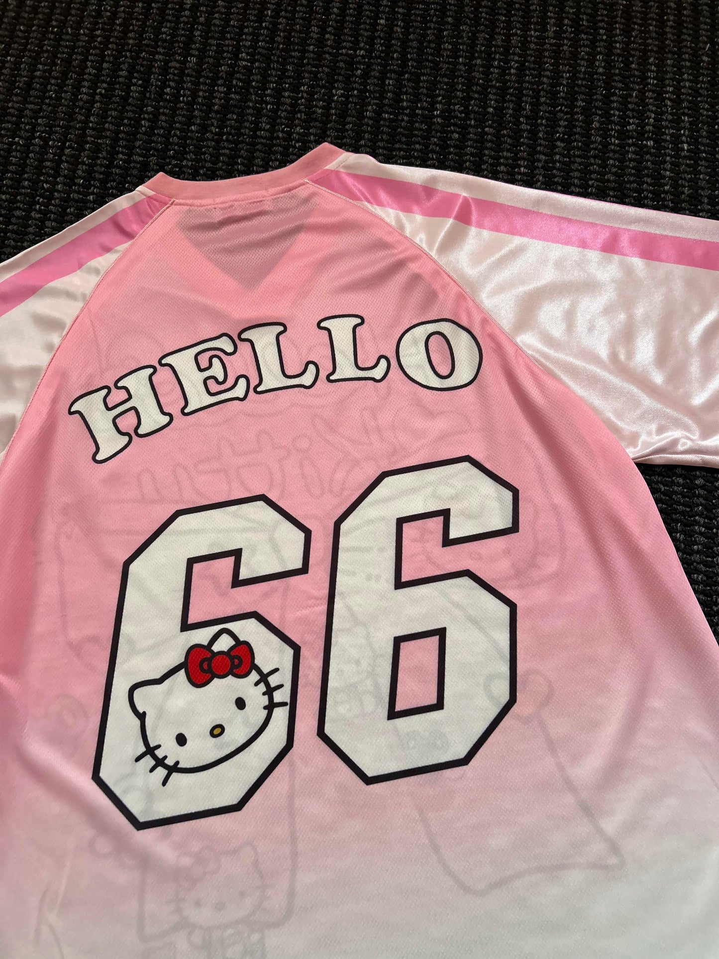 Hellokitty Pink Bow Blue Dodgers Cute Baseball Jersey Shirts Sports Uniform Summer Loose Short Sleeve Tops T-Shirts