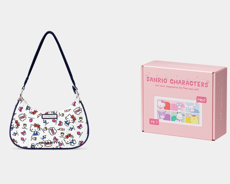 Sanrio Hobo Bag for Women Nylon Shoulder Crossbody Bags Y2K Small Clutch Totes Handbag Evening Armpit Top Handle Purse(gift box packaging)