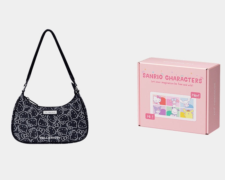 Sanrio Hobo Bag for Women Nylon Shoulder Crossbody Bags Y2K Small Clutch Totes Handbag Evening Armpit Top Handle Purse(gift box packaging)