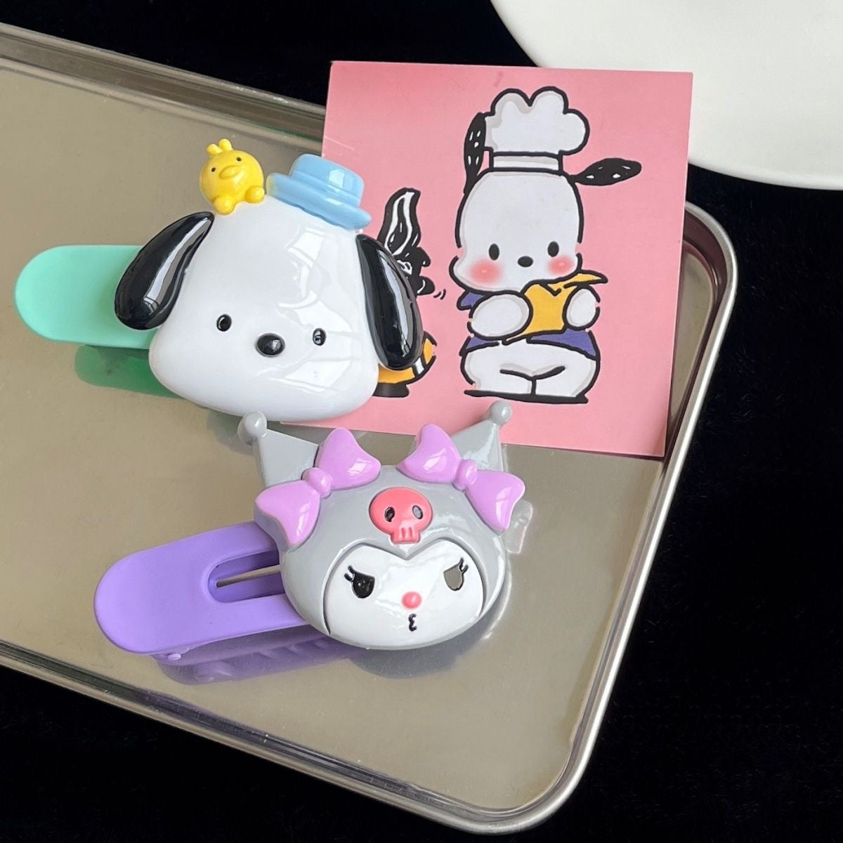 5PCS Sanrio Hairpins Snap Hair Clips Accessories Hair Gift, Cute Cartoon Hair Barrettes for Women Girls