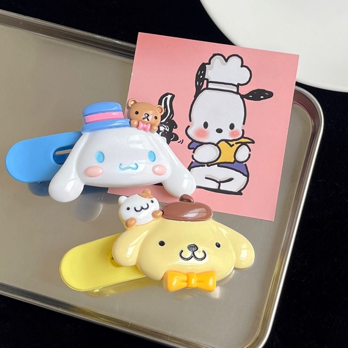 5PCS Sanrio Hairpins Snap Hair Clips Accessories Hair Gift, Cute Cartoon Hair Barrettes for Women Girls