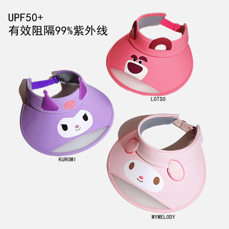 Sanrio Sun Visor Hats Women Large Brim Summer UV Protection Beach Cap