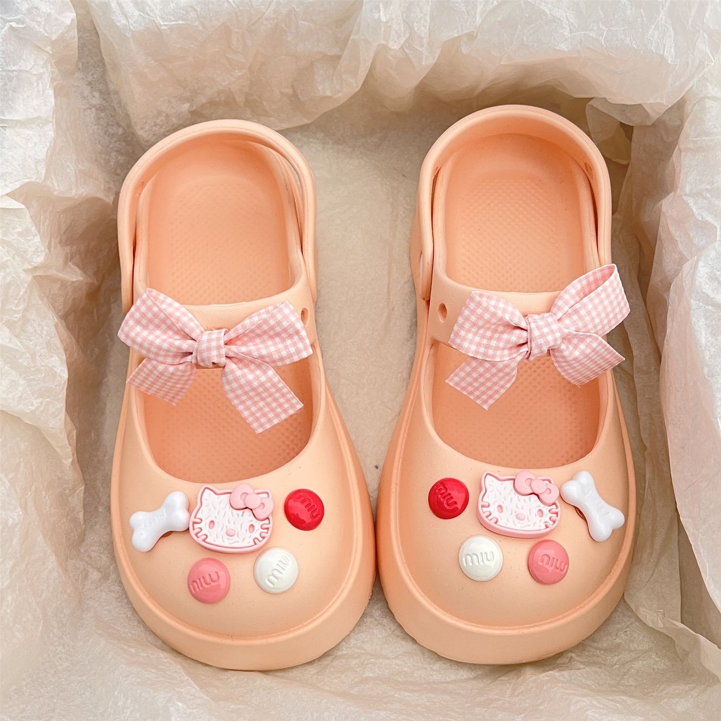 Hello Kitty Bowtie Slip on Water Shoes Casual Summer for Girls
