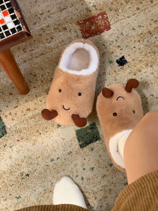 Potato Jellycat Fluffy Fuzzy Scuff Slippers Soft Comfy Memory Foam Non-slip Indoor House Shoes