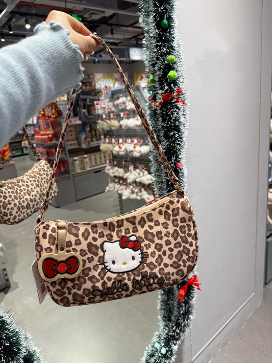 Hellokitty Leopard Print Cute Tote Bags Kawaii Carry on Bag Handbags