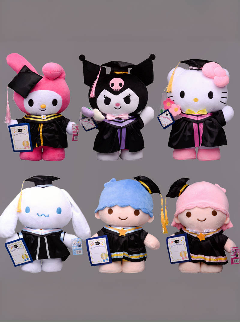Sanrio Gift Cute Graduation Plush Boys Girls Class of 2024 Plushies Toy Congrats Party Plush Favors (14inch)