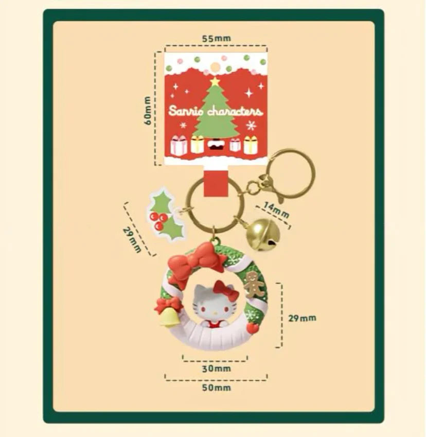 Sanrio Christmas Wreath Keychain Charms