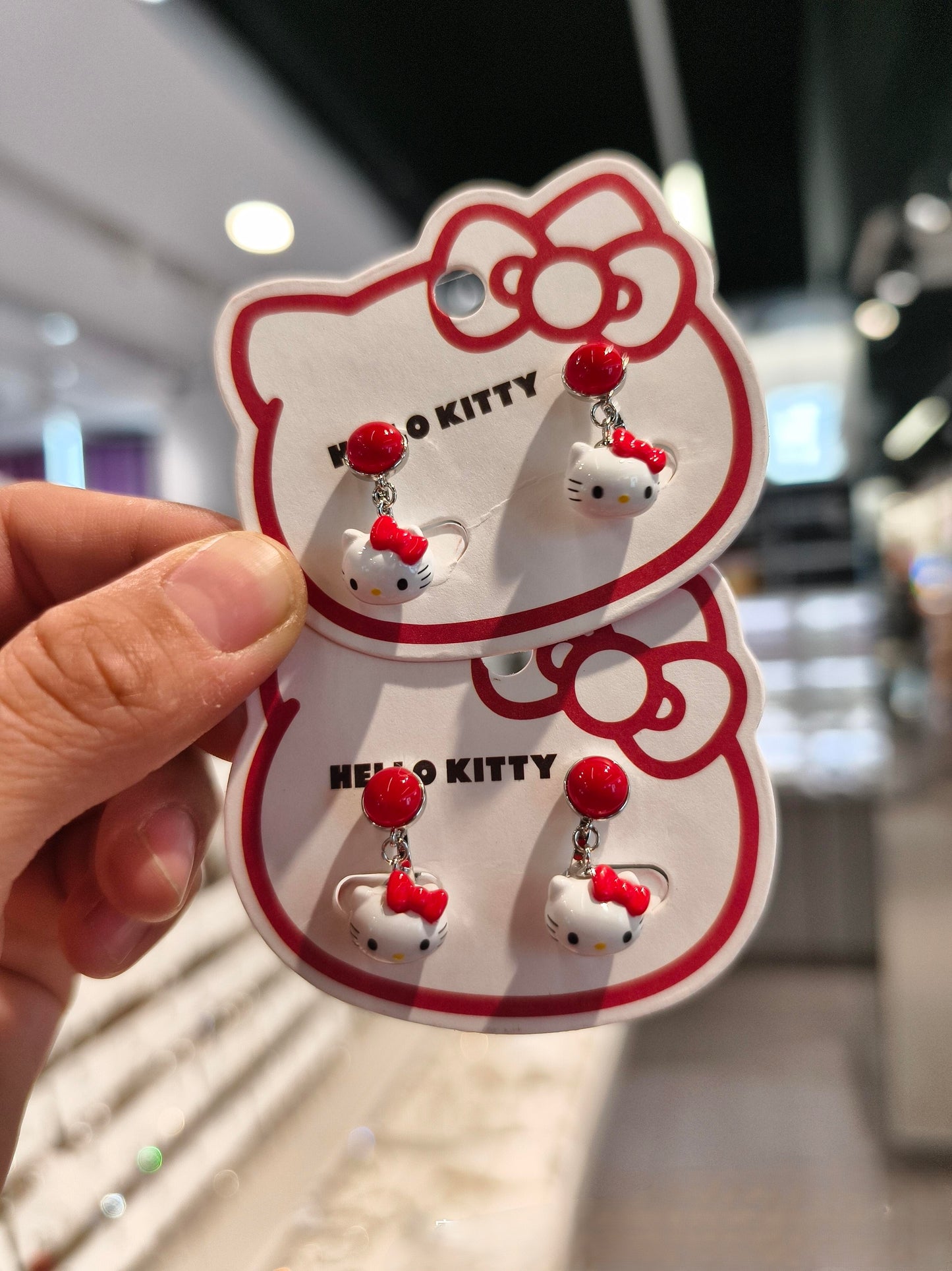 Hello Kitty Charm Stud Pendant Earrings（2pcs）