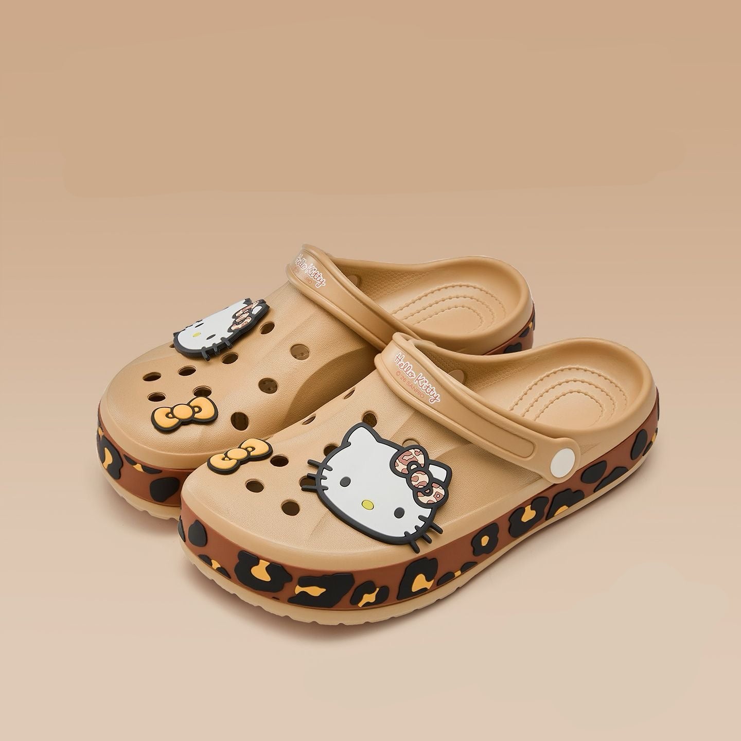 Hello Kitty Leopard-print Clogs Slip on Water Casual Sandal Shoes