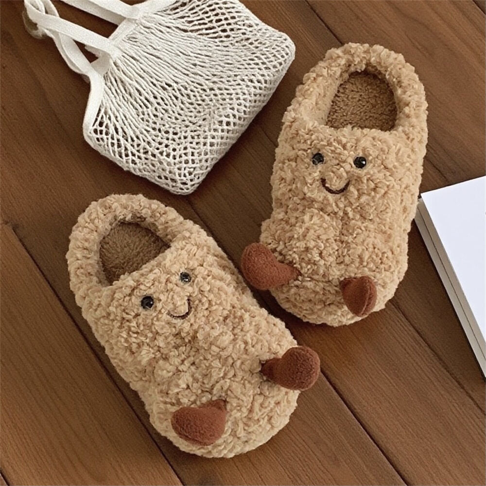 Peanut Jellycat Fuzzy Scuff Slippers Soft Comfy Memory Foam Non-slip Indoor House Shoes