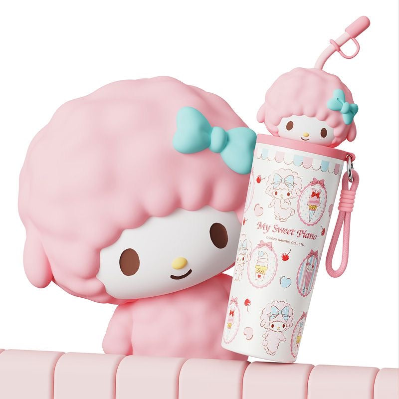 Sanrio Hellokitty 700ml Tumbler Stainless Steel Insulated Cup with Lid & Straw Water Bottle Cupholder Friendly Women Travel Mug