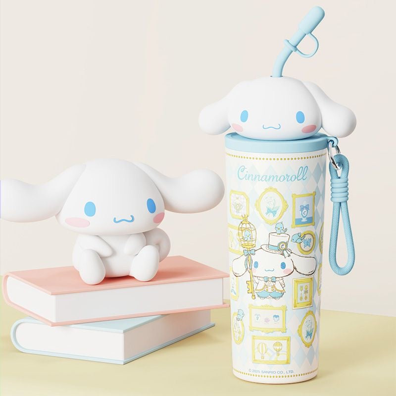 Sanrio Hellokitty 700ml Tumbler Stainless Steel Insulated Cup with Lid & Straw Water Bottle Cupholder Friendly Women Travel Mug