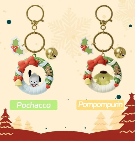 Sanrio Christmas Wreath Keychain Charms