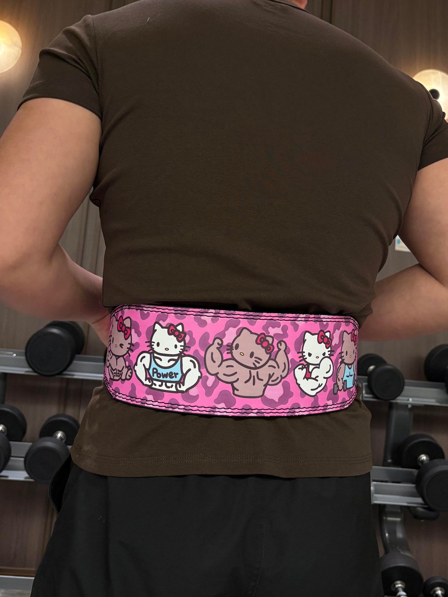 Hello Kitty Weight Lifting Belt Leather Gym Belts Back Support