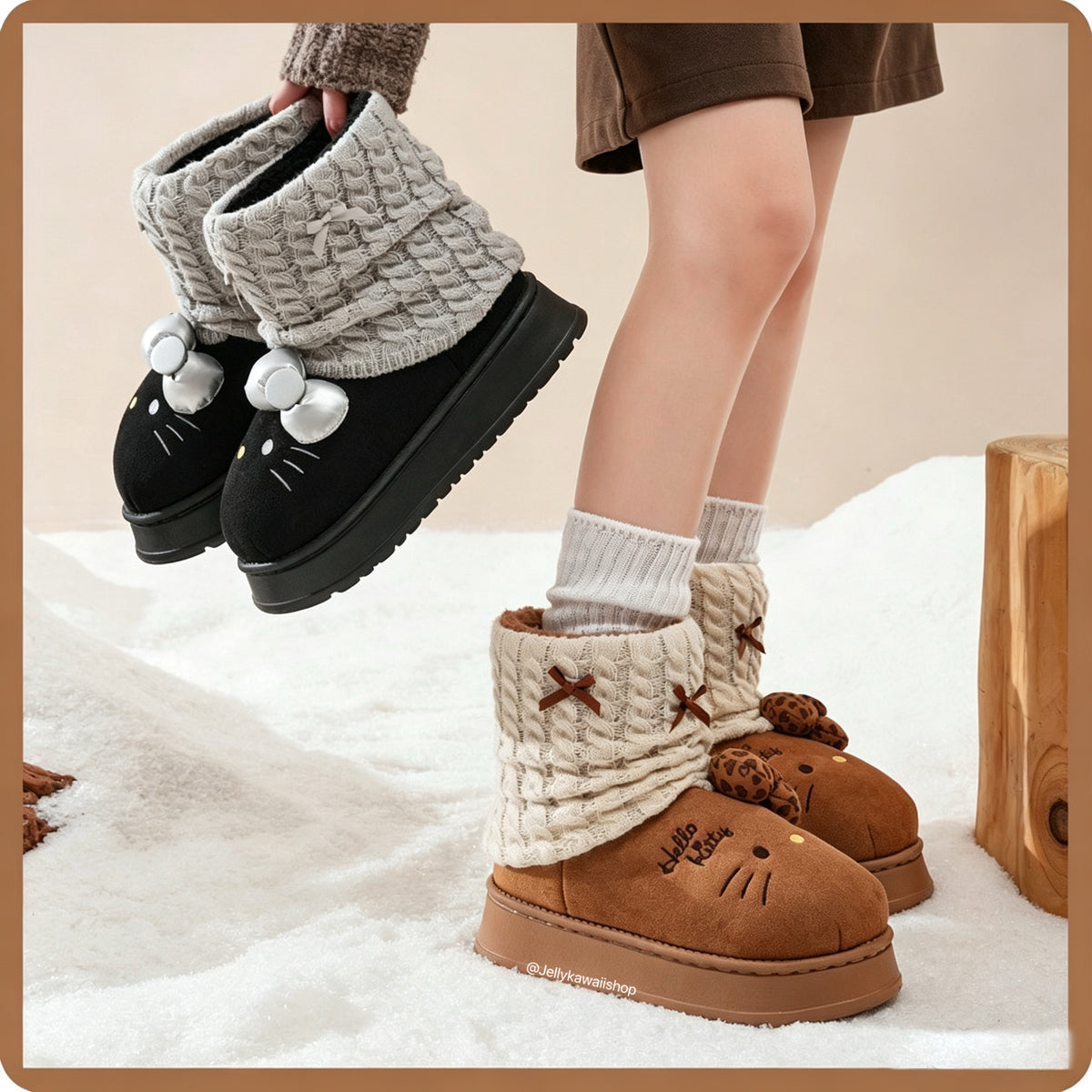 Hello Kitty Winter Snow Boots Fluffy Boots
