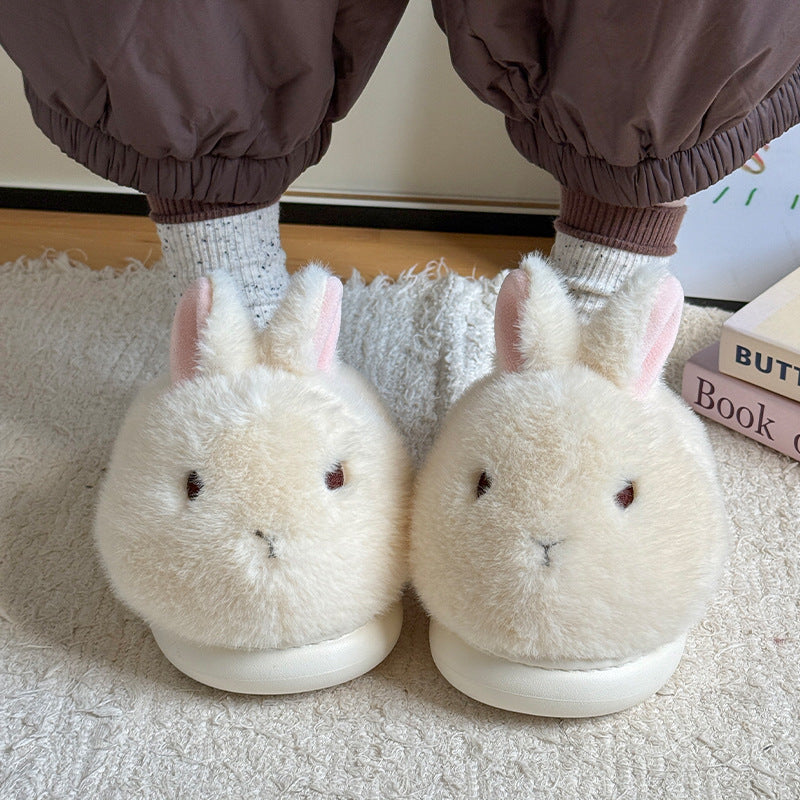 Girly Cute Plush Rabbit Bunny Slippers