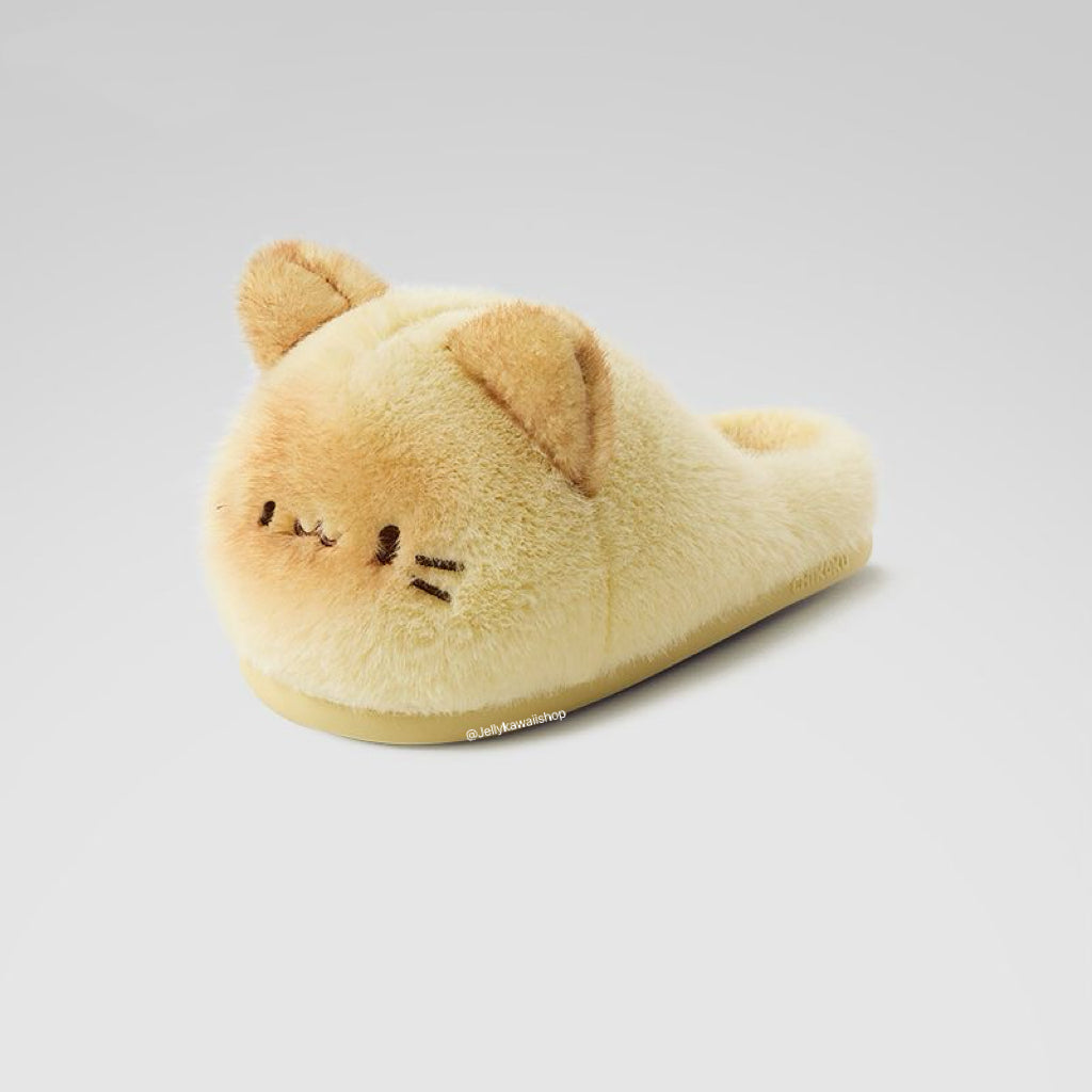 Girly Cute Cat Fuzzy Slippers Non-slip Shoes