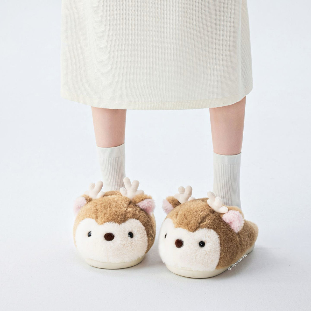 Reindeer Fuzzy Slippers Non-slip Shoes