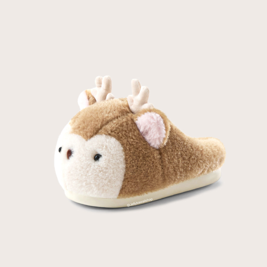 Reindeer Fuzzy Slippers Non-slip Shoes