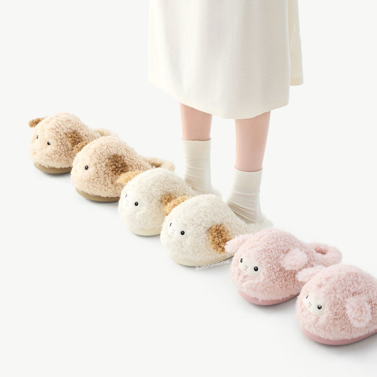 Sheep Fuzzy Slippers Non-slip Shoes
