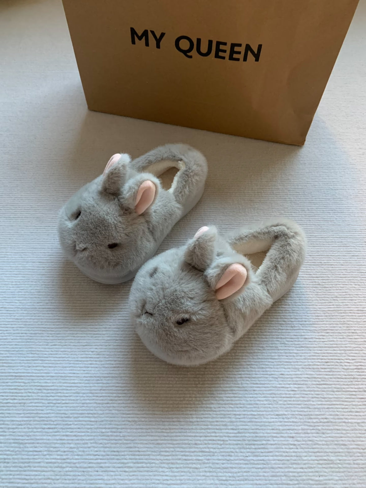 Girly Cute Plush Rabbit Bunny Slippers
