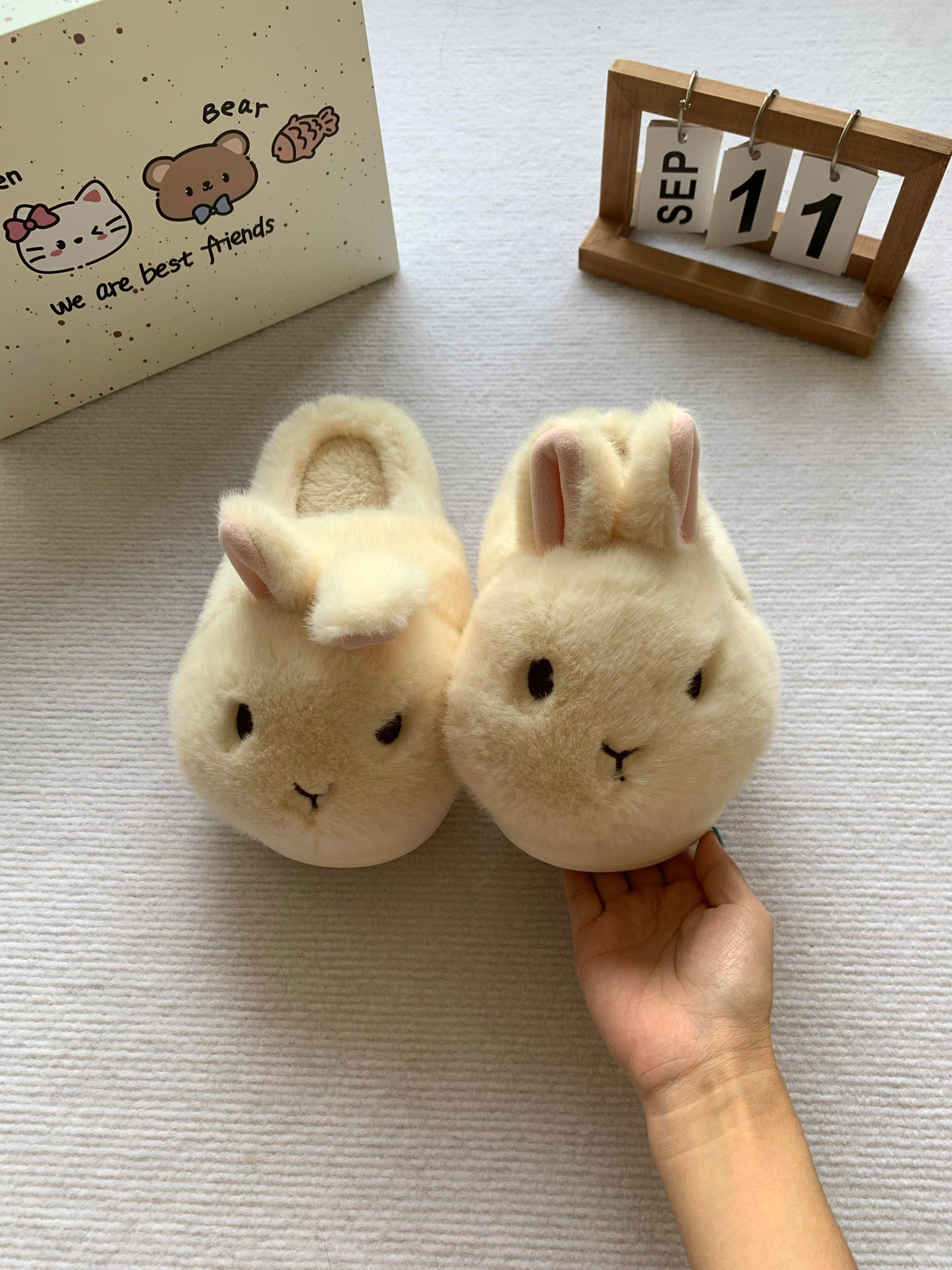 Girly Cute Plush Rabbit Bunny Slippers