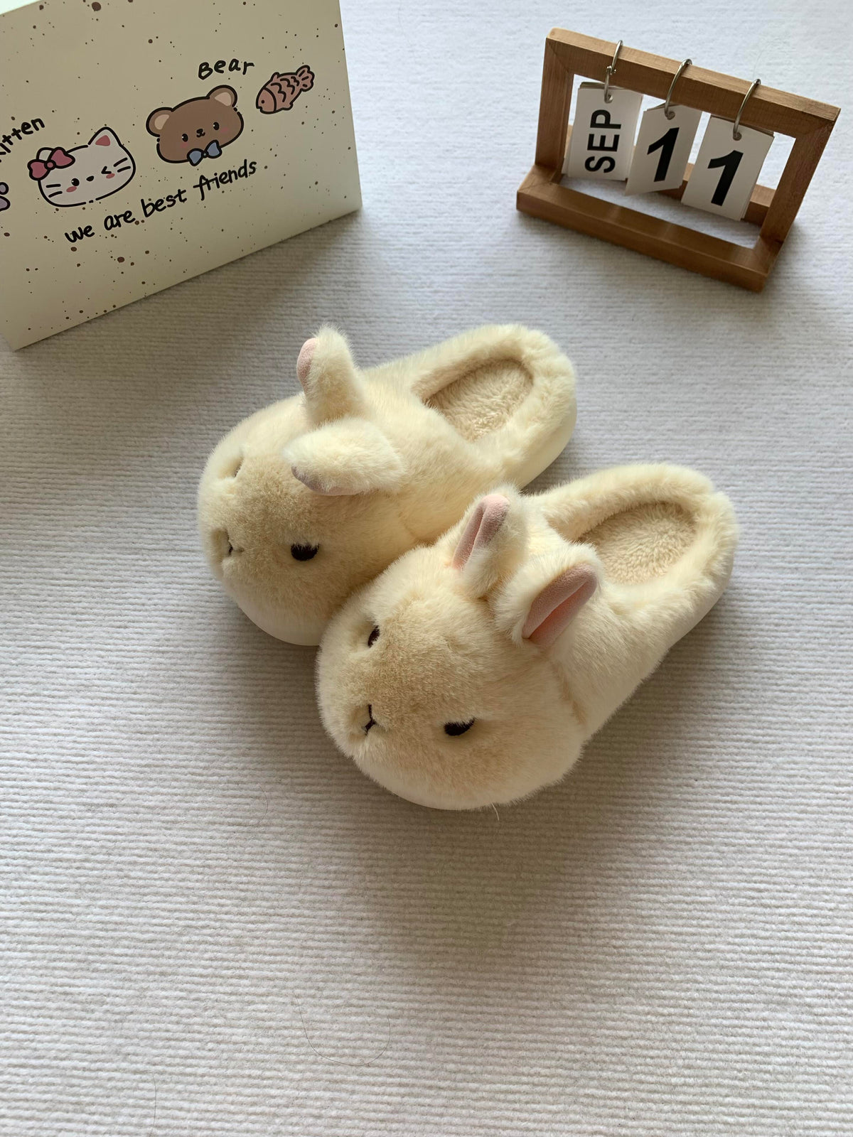 Girly Cute Plush Rabbit Bunny Slippers