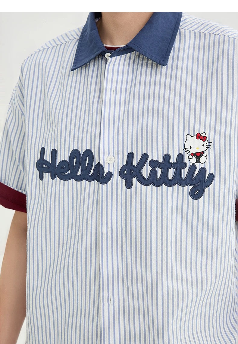 Hellokitty Shirts Short Sleeve Summer Collared Blouses Tops