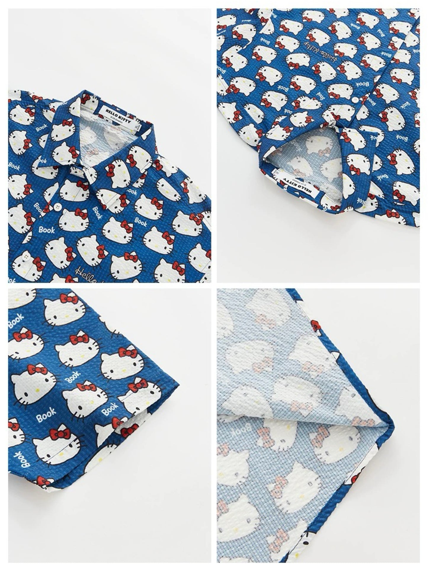 Hellokitty Shirts Short Sleeve Summer Collared Blouses Tops